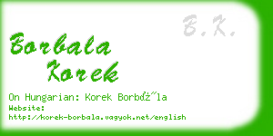 borbala korek business card